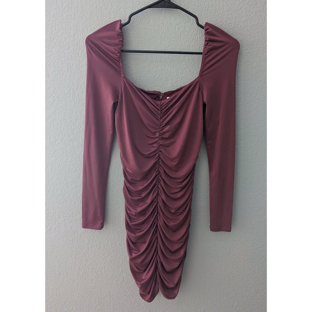 Lovers + Friends Bailey Mini Dress Women's Size XS Maroon Ruched Dress